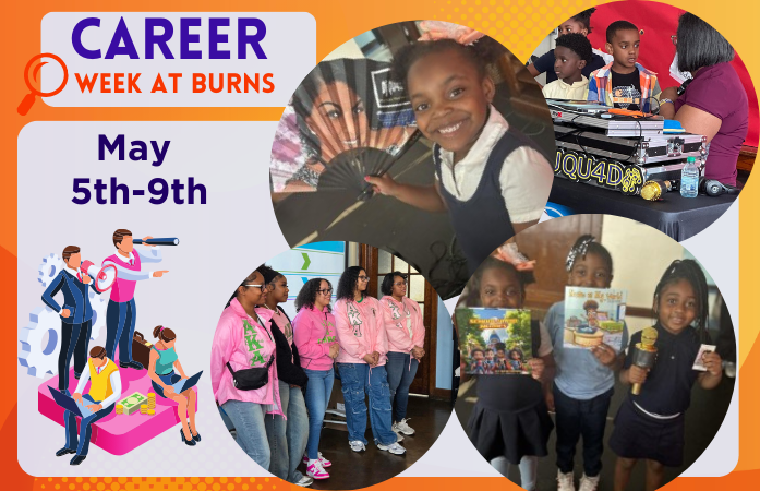  Career day flyer with different pictures of students and career professionals